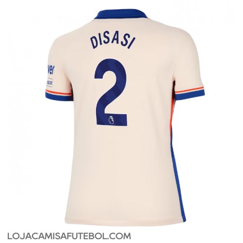 Camisa de Futebol Chelsea Axel Disasi #2 Equipamento Secundário Mulheres 2024-25 Manga Curta